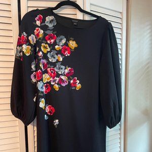 Ann Taylor Puff Sleeve Floral Mini Dress (Size Small)